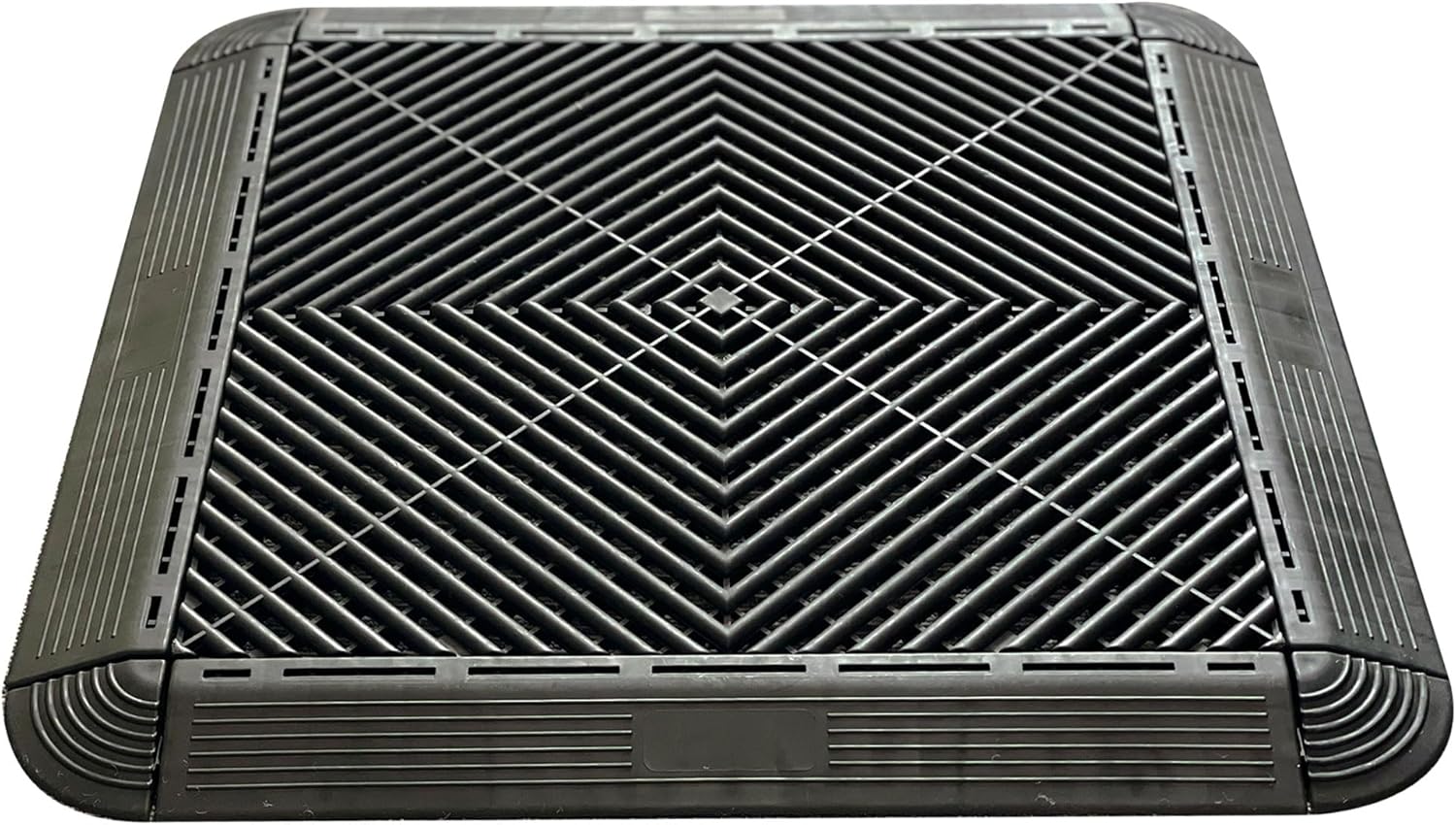 24 Pack 16"x 16" Modular Interlocking Drainage Floor Mats,Garage Floor Interlocking Tiles,Non-Slip Splicing Interlocking Floor Mats with Edge Corner Kit(Black)