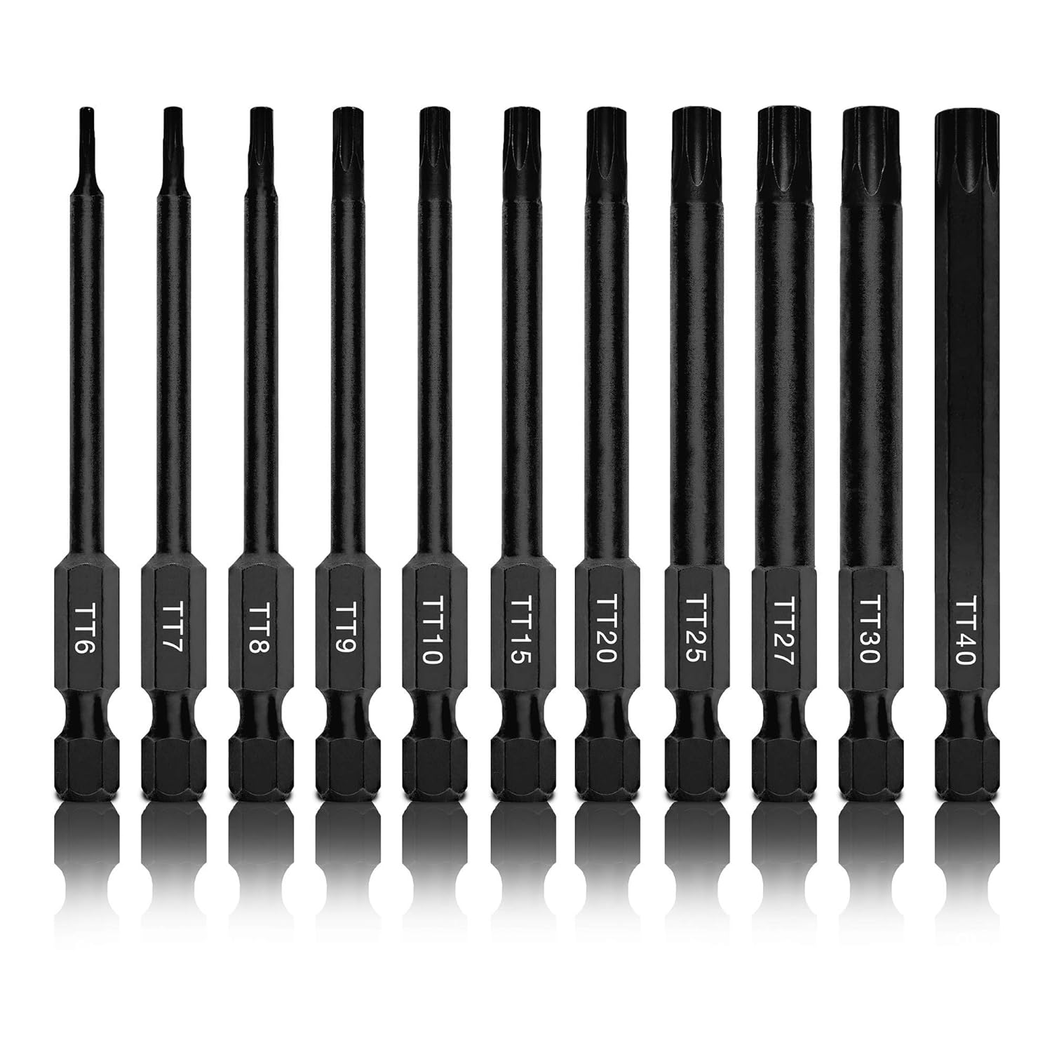NEIKO 01149A Torx Head Drill Bit Set, 11Piece Sizes TT6 to TT40