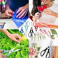 Vista 7 de Kitchen Scissors, Rkqoa Pink Kitchen Shears Set Heavy Duty Cooking Scissor, Dishwasher Safe Stainless Steel Sharp Utility Shear for Cooking, Rosado