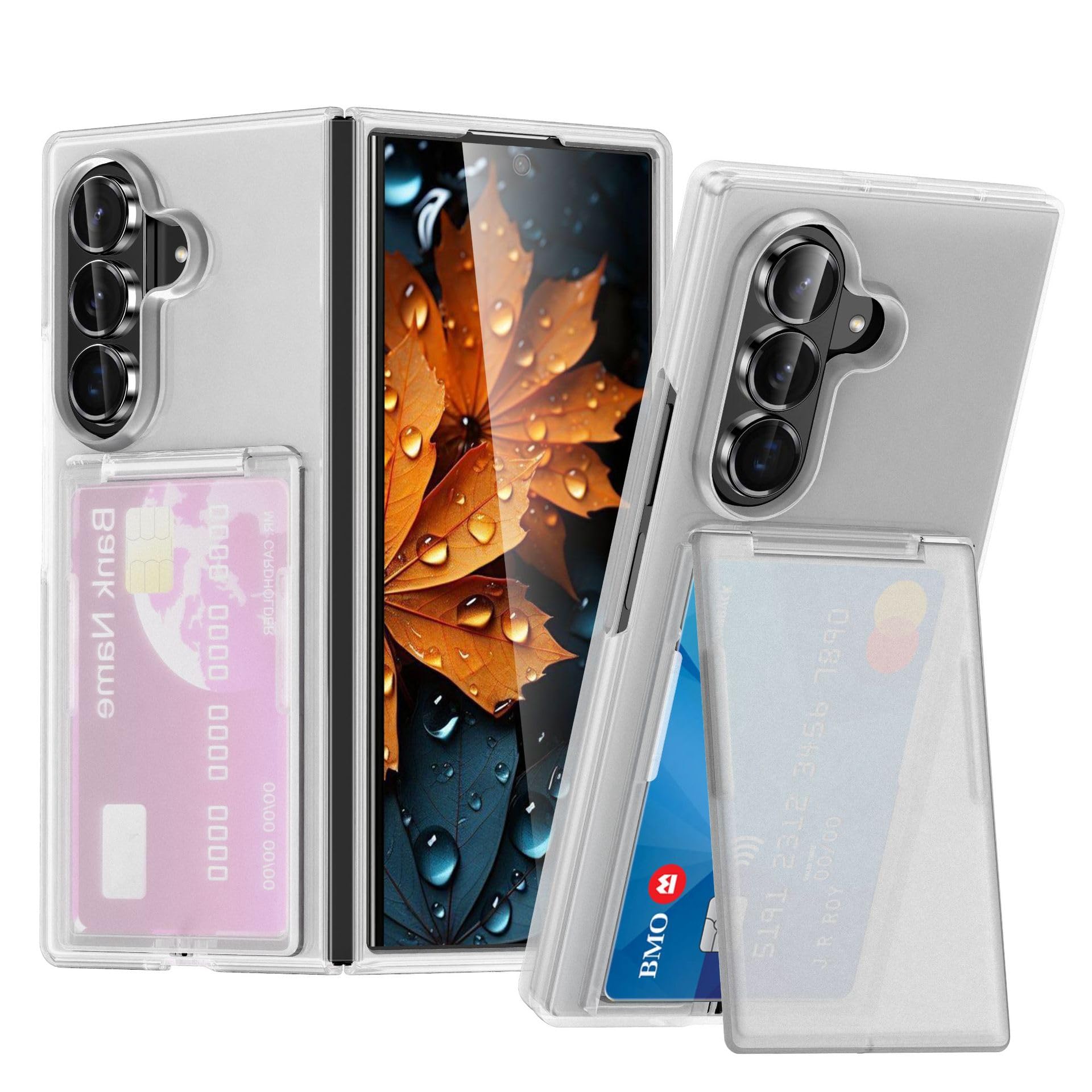 Custodia Opaca For Samsung Galaxy Z Fold 8 Ultra, Slot For Schede Funzione Supporto Flip Custodia Elegante Guscio Di Protezione Anti-impronta(Clear)
