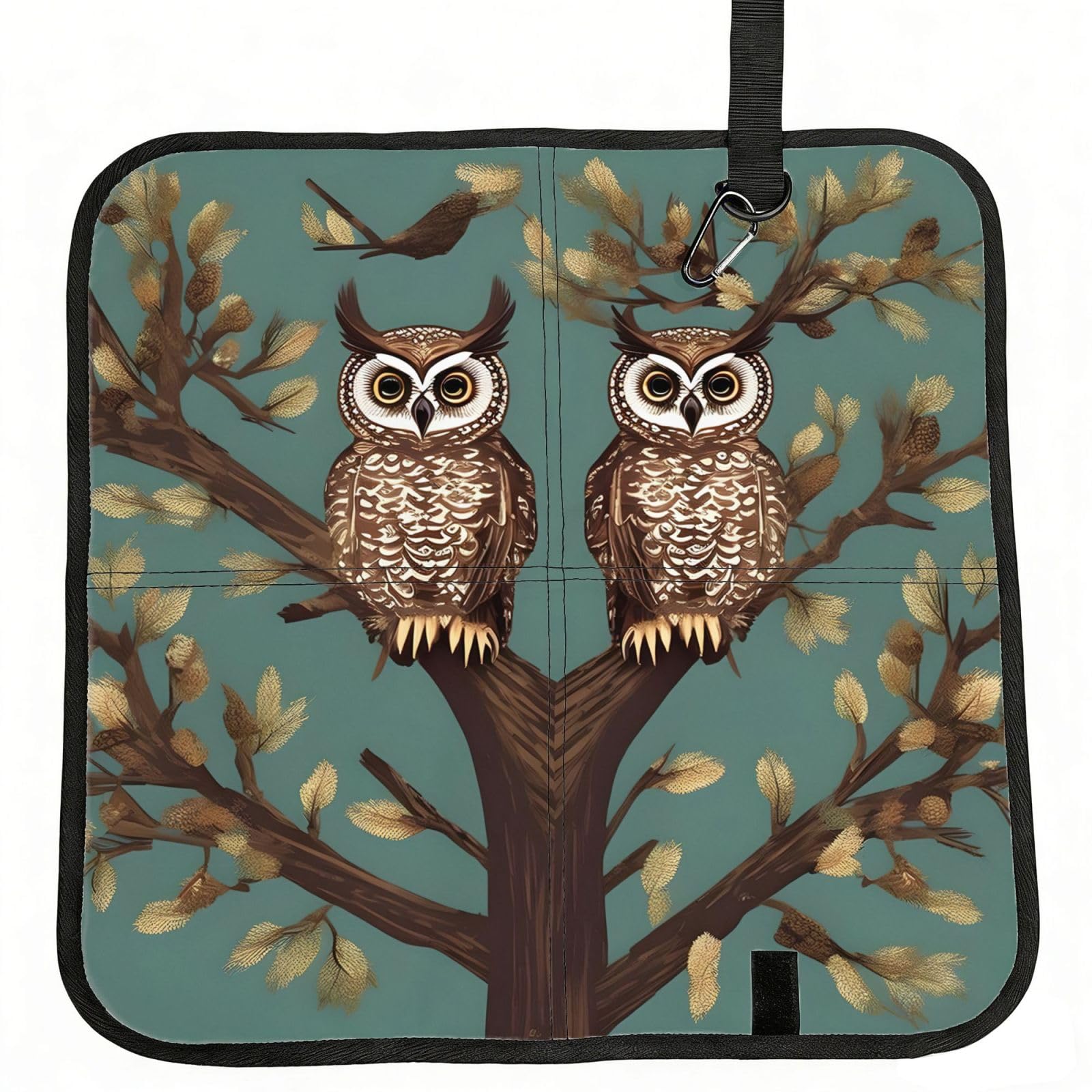 NImongt Owl Tree Branches Print Portable Chair Pad Foldable Seat Cushion Outdoor Seating Office Picnic Camping