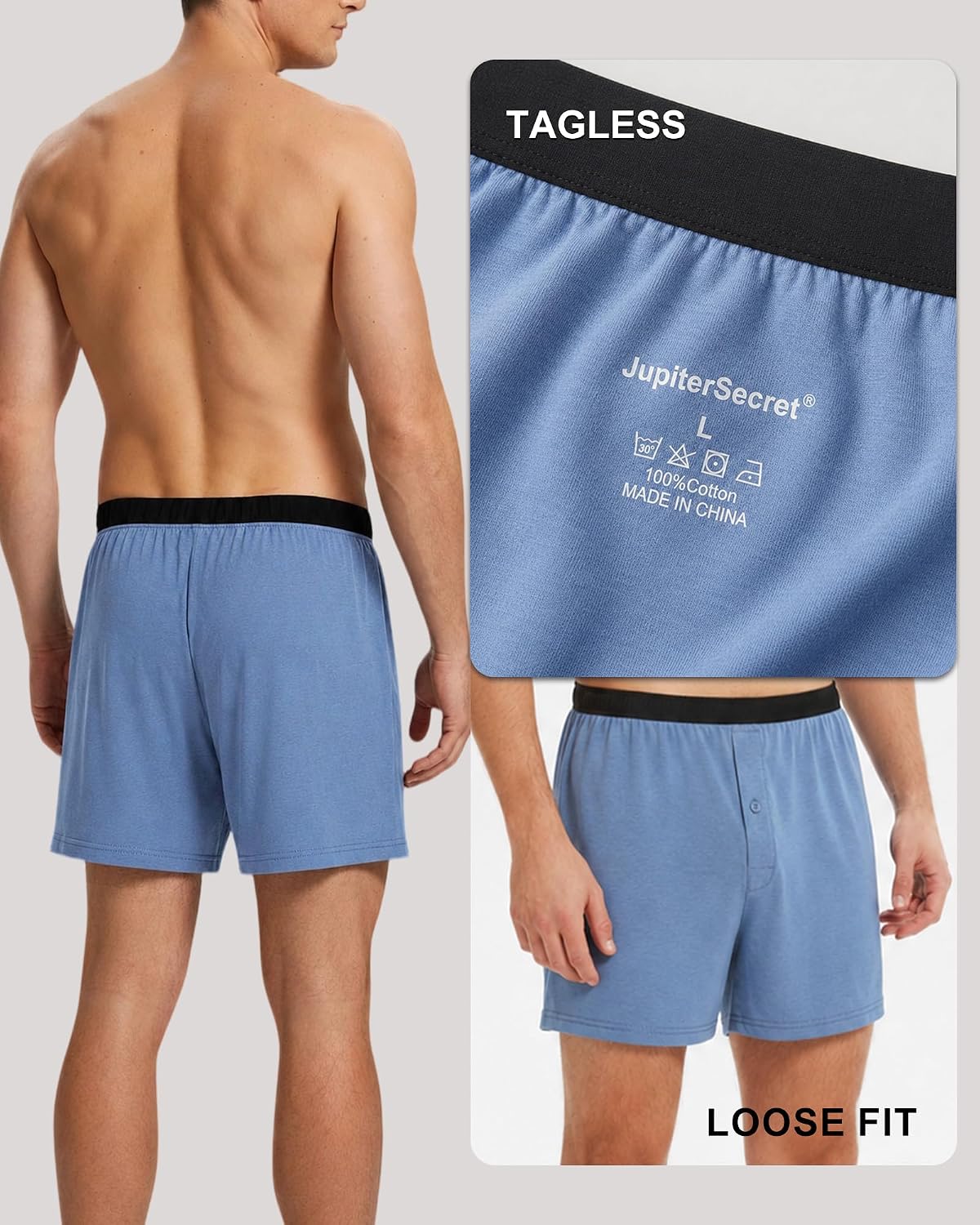 Mens Boxer Shorts 100% Cotton Boxers for Men Underwear 6/10 Pack