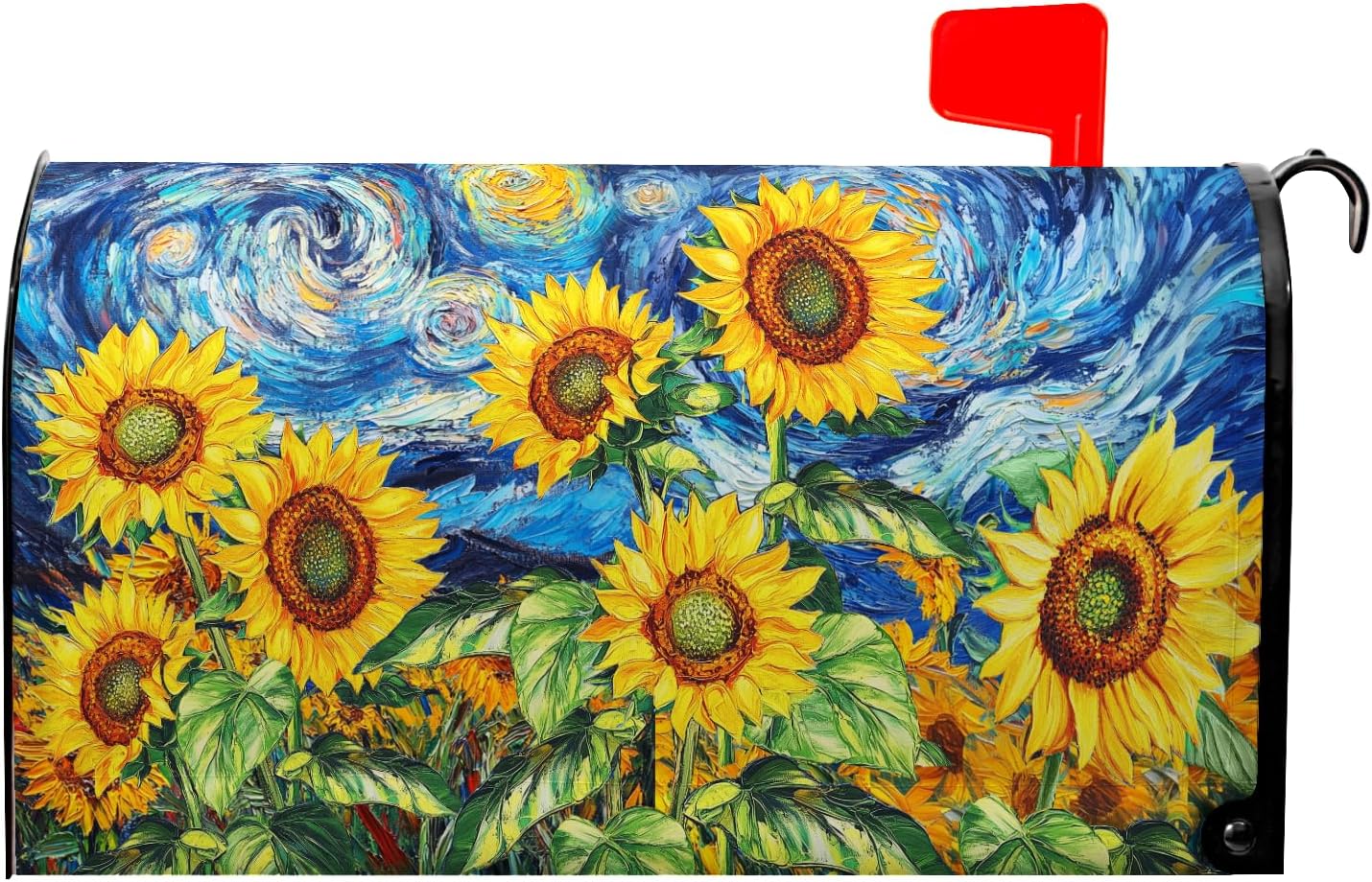 Sunflower Mailbox Cover Summer Mailbox Covers Magnetic Standard Size 21x18 inch Floral Mail Box Wrap Spring Post Letter Box Cover Decorations for Outside Garden Yard