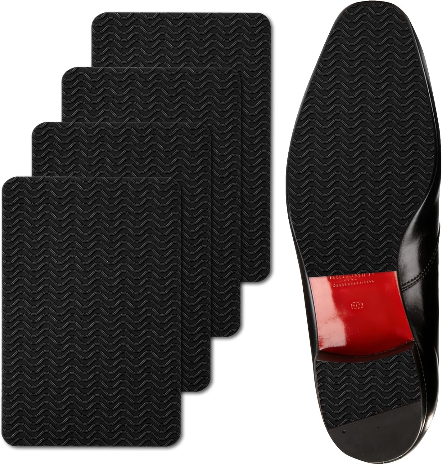Ashoeset Red Bottoms Shoe Sole Protector, 4 Pcs Self-Adhesive Shoe Bottom Protector for Christian Louboutin Shoes, Shoe Sole Protector Replacement for Louboutin Shoes(8 * 4.5＂)