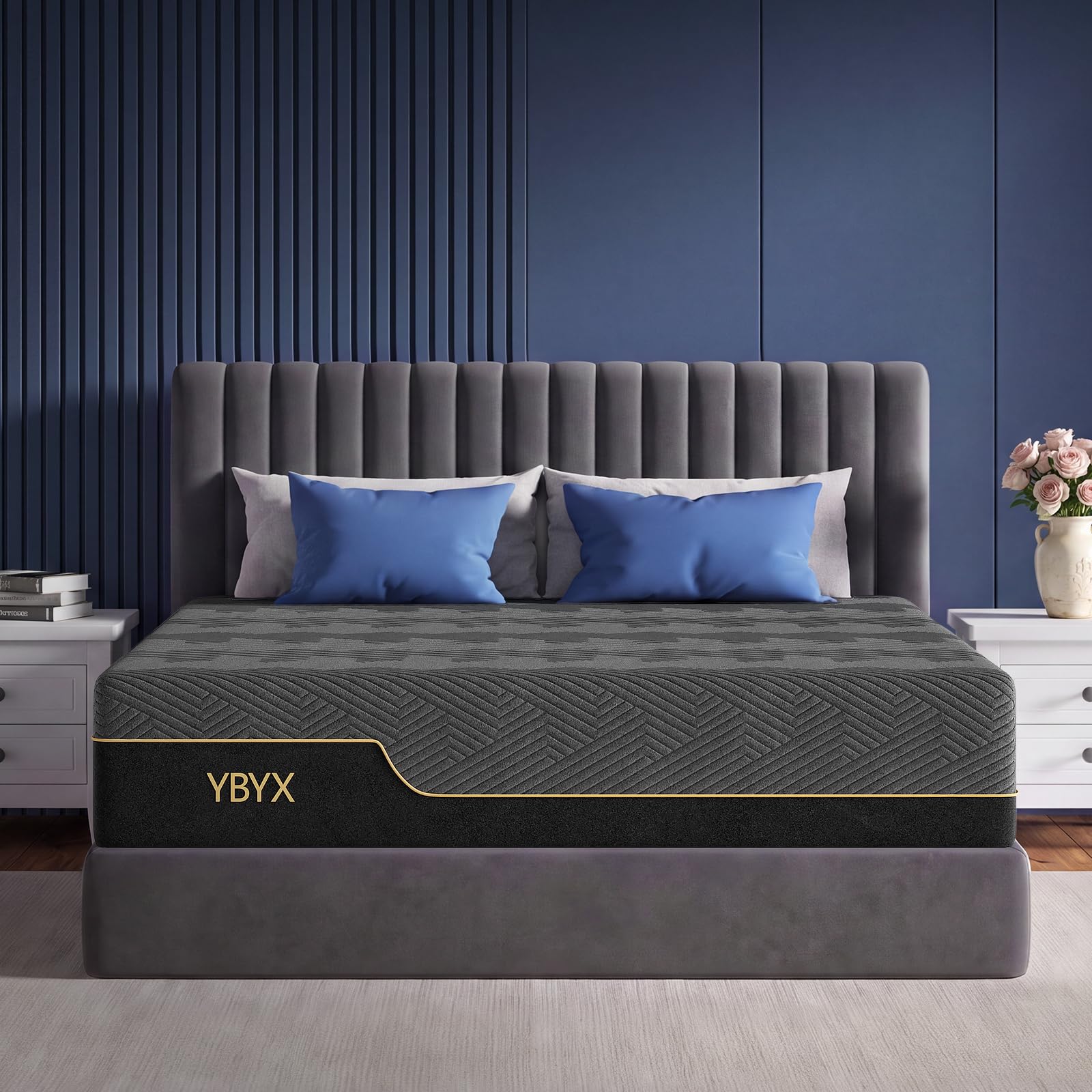 Photo 1 of YBYX Full Mattress, 12 Inch Full Size Hybrid Mattress with Memory Foam & Pillow Top?Medium Firm Feel for Motion Isolation, Edge Support, Pressure Relief?Bed in a Box, CertiPUR?US Certified