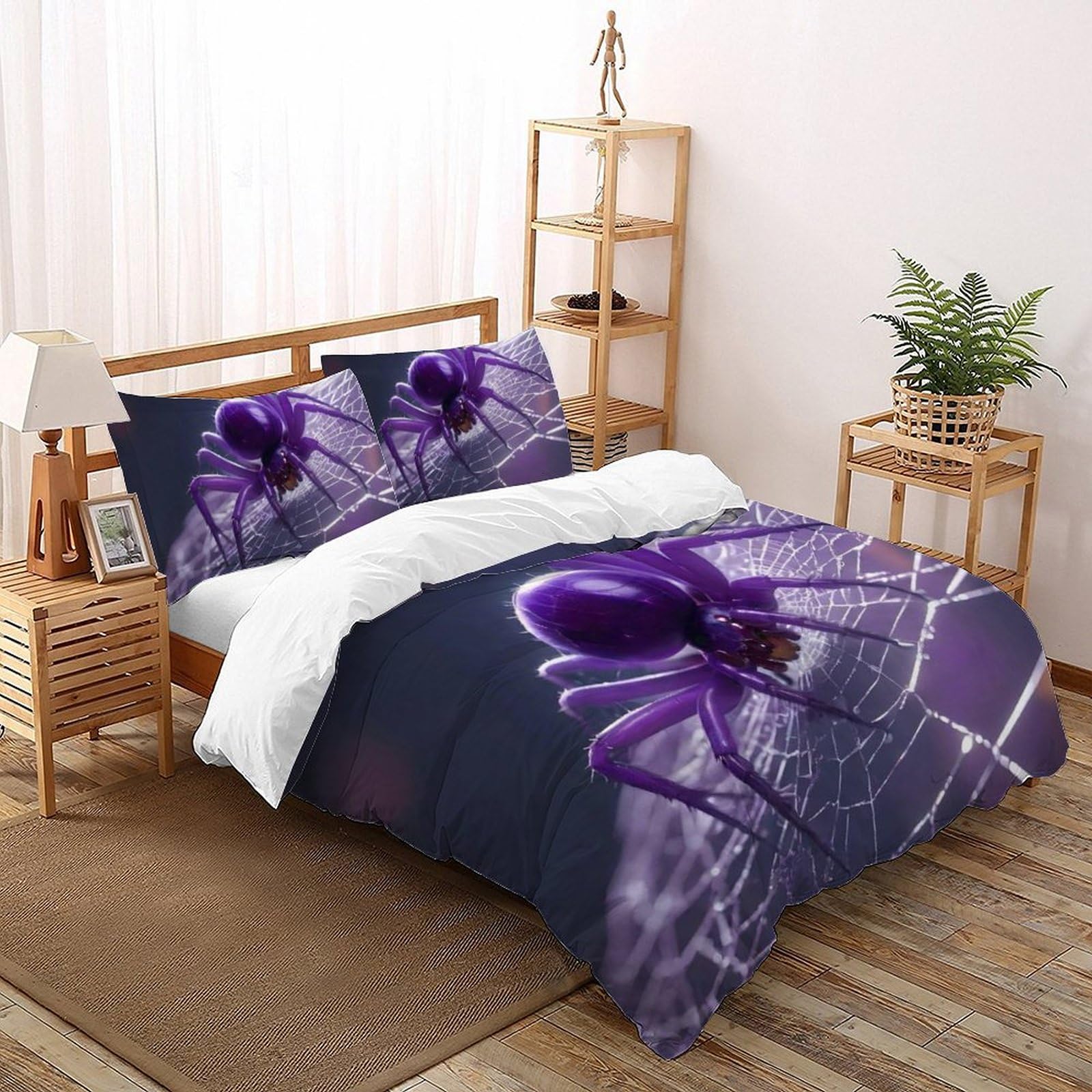 Housse de couette araignée en microfibres pour lit King 220x240 cm