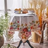 ARTABLE Harvest Festival Fall Printed Tablecloth Autumn Pumpkin Maple Leaves Thanksgiving for Formal Use Home Garden Indoor Outdoor (Pumpkin, 33 x 33 Inch)
