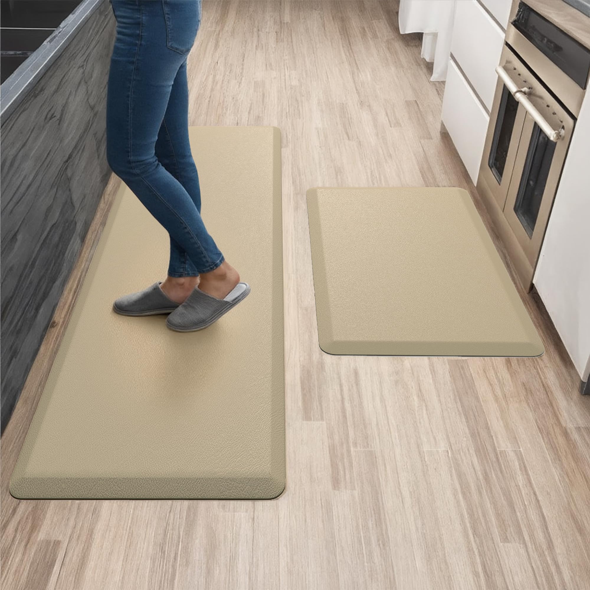 Photo 1 of More Decor Anti Fatigue Kitchen Mats - 2-Pack Beige