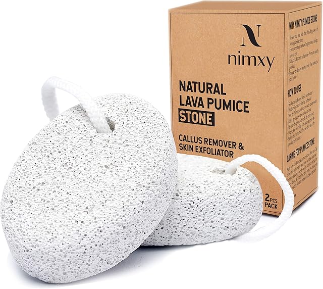 NIMXY Pumice Stone for Feet and Hands 2 Pcs  Foot Scrubber for Dead Hard Skin Removal  Natural Foot File and Callus Remover for Exfoliation