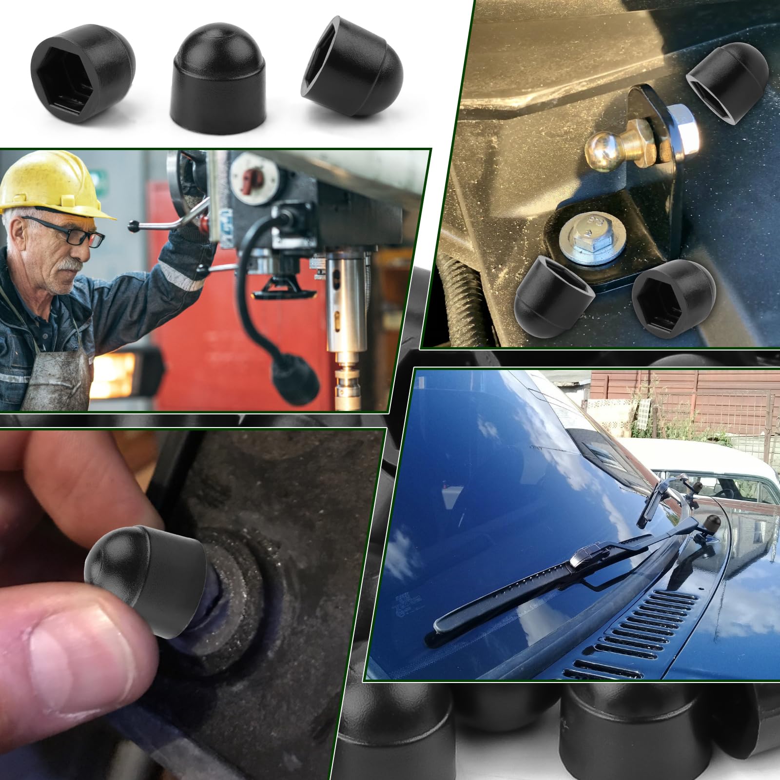 SWTYExt Coprivite M4 Plastica Tappi per Viti 50 Pezzi Tappi Protezione per Dadi Calotta in Plastica per Viti Copertura per Dadi Aste Filettate
