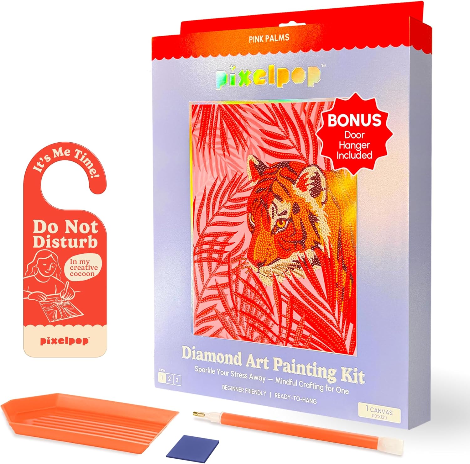 HOUSE OF PARTY Diamond Art Paintings | Girls Night Diamond Art Kit for Adults | Fun & Easy Craft Kit with Conversation Cards, Curated Music Playlist, and Wood Frames for Ready-to-Hang Art