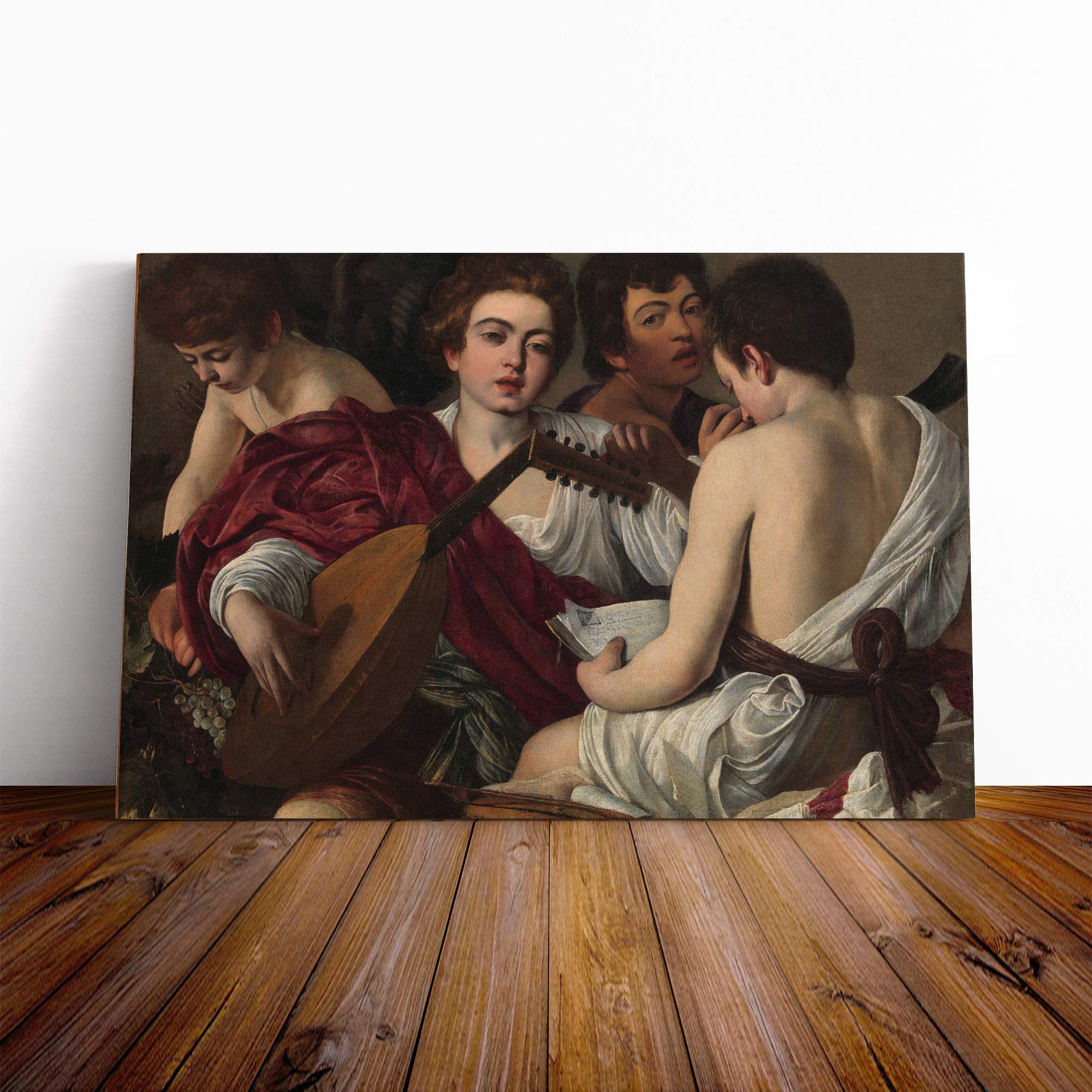 Michelangelo Caravaggio Music Canvas Print | Gallery Wrapped 30mm Frame Wall Art | 30x20 inches | Ready to Hang | Modern Music Picture | Living Room Bedroom Lounge Office