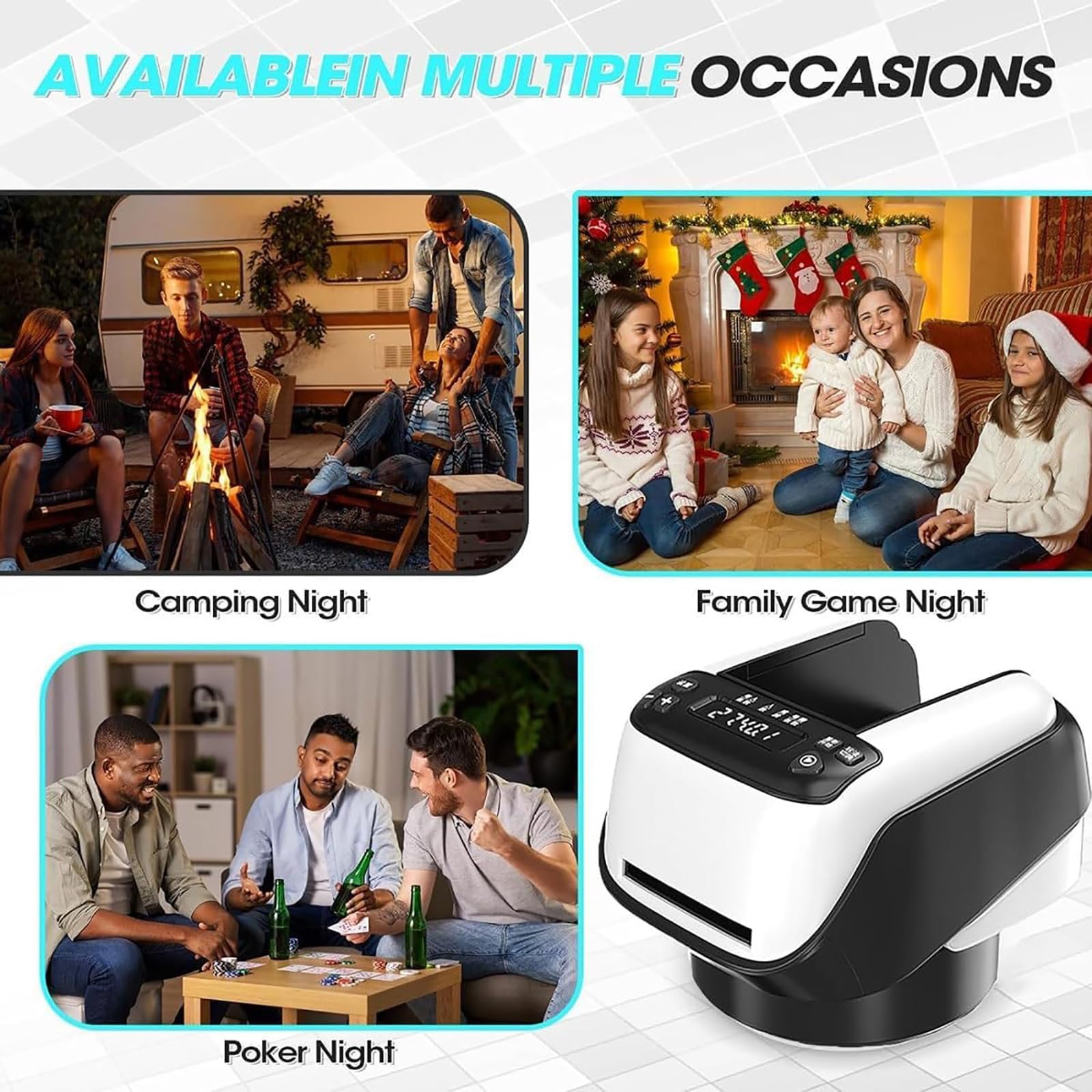 Shuffler automatico di carte e dealer, macchina intelligente per mescolare le carte 2 in 1, semplifica il commercio di carte e riduce il rischio di imbrogli, ideale per giochi di festa