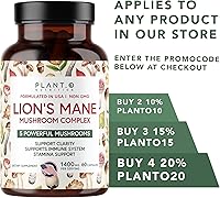 Vista 5 de Plant.O Suplemento premium de melena de león, suplemento cerebral nootrópico totalmente natural, complejo de 5 hongos – Melena de león, Reishi