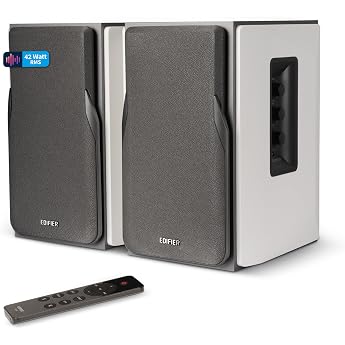 EDIFIER Studio R1380DB 2.0 42 Watt Bluetooth 5.1 (aptX) Bookshelf Speaker System with Infrared Remote and Side Controls for B
