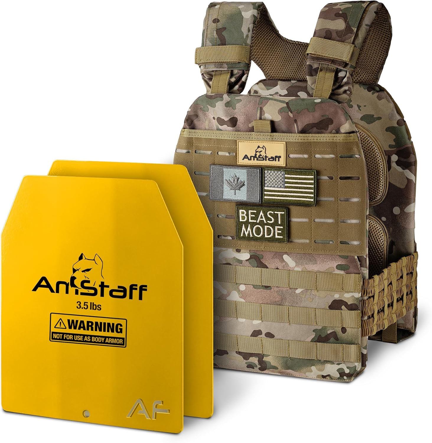 Amstaff Tactical Weighted Vest with Plates Adjustable Weight Vests