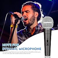 Vista 6 de Perrycom Micrófono vocal dinámico profesional con interruptor de encendido y apagado, micrófono de metal cardioide de mano para cantar, compatible