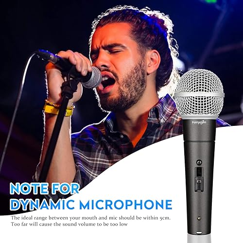 Miniatura 6 de Perrycom Micrófono vocal dinámico profesional con interruptor de encendido y apagado, micrófono XLR de metal dinámico cardioide compatible con