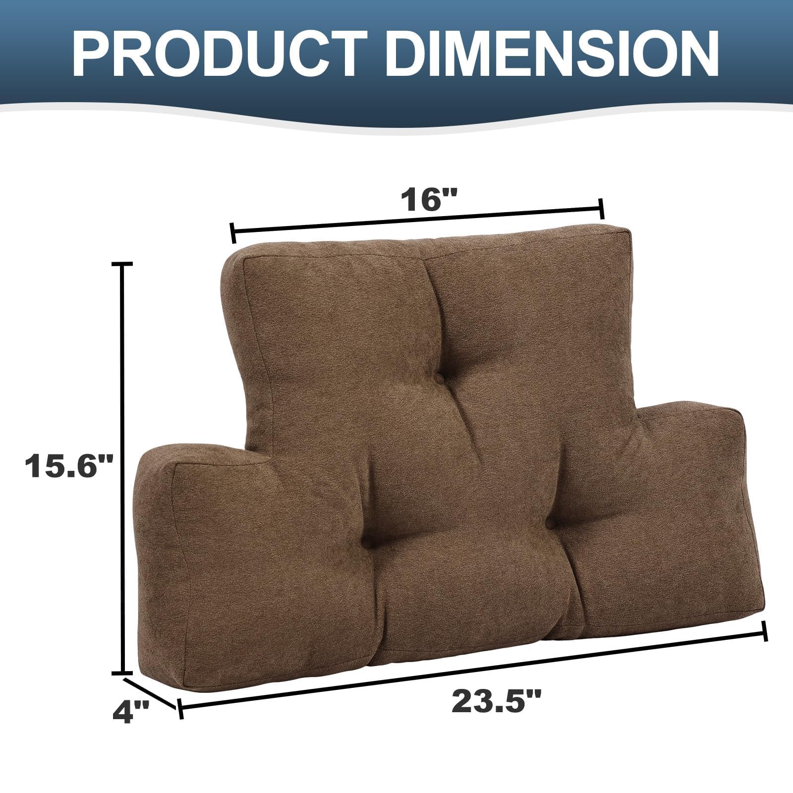 Almohada de respaldo para reclinable, almohada de apoyo lumbar, suave y esponjosa, almohada lumbar gruesa para sillas, reclinables, sofá, sofá y cama para aliviar el dolor de espalda baja