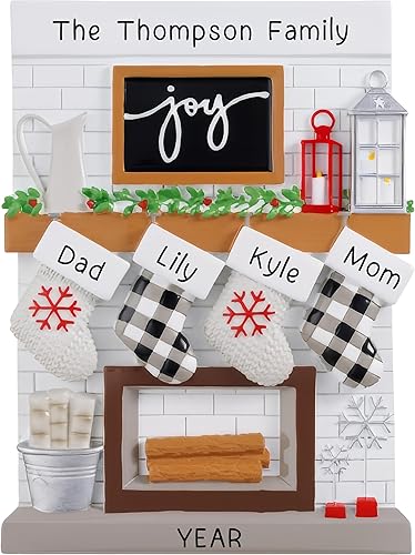 Miniatura 15 de Adorno de Navidad para chimenea 2024 – Personalización rápida y gratuita las 24 horas – Recuerdo de medias de Navidad familiares – Decoración de