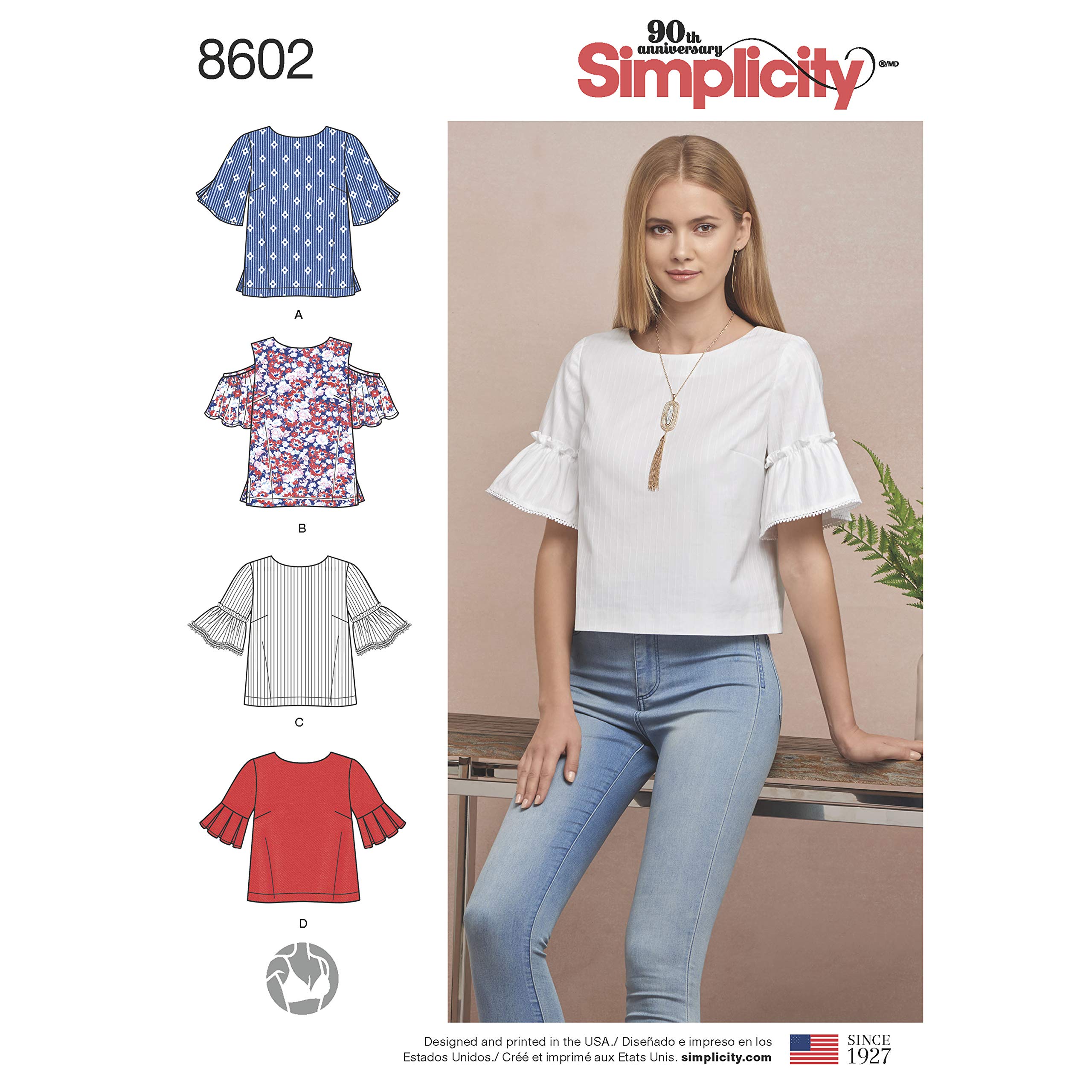 Patron Simplicity D0875 de tops pour femmes tailles 42 à 50
