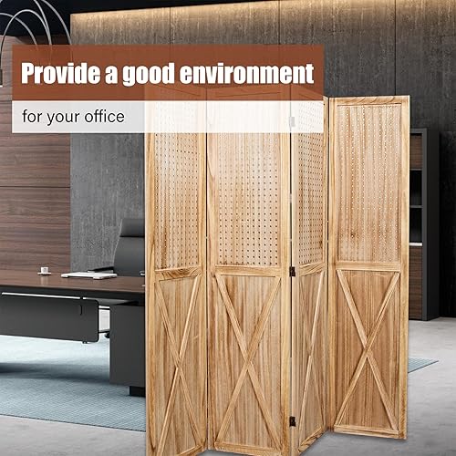 Miniatura 5 de ZYLiving Divisor de habitación con tablero de clavijas, pantallas divisoras de habitación plegables, pantalla de privacidad multifunción para