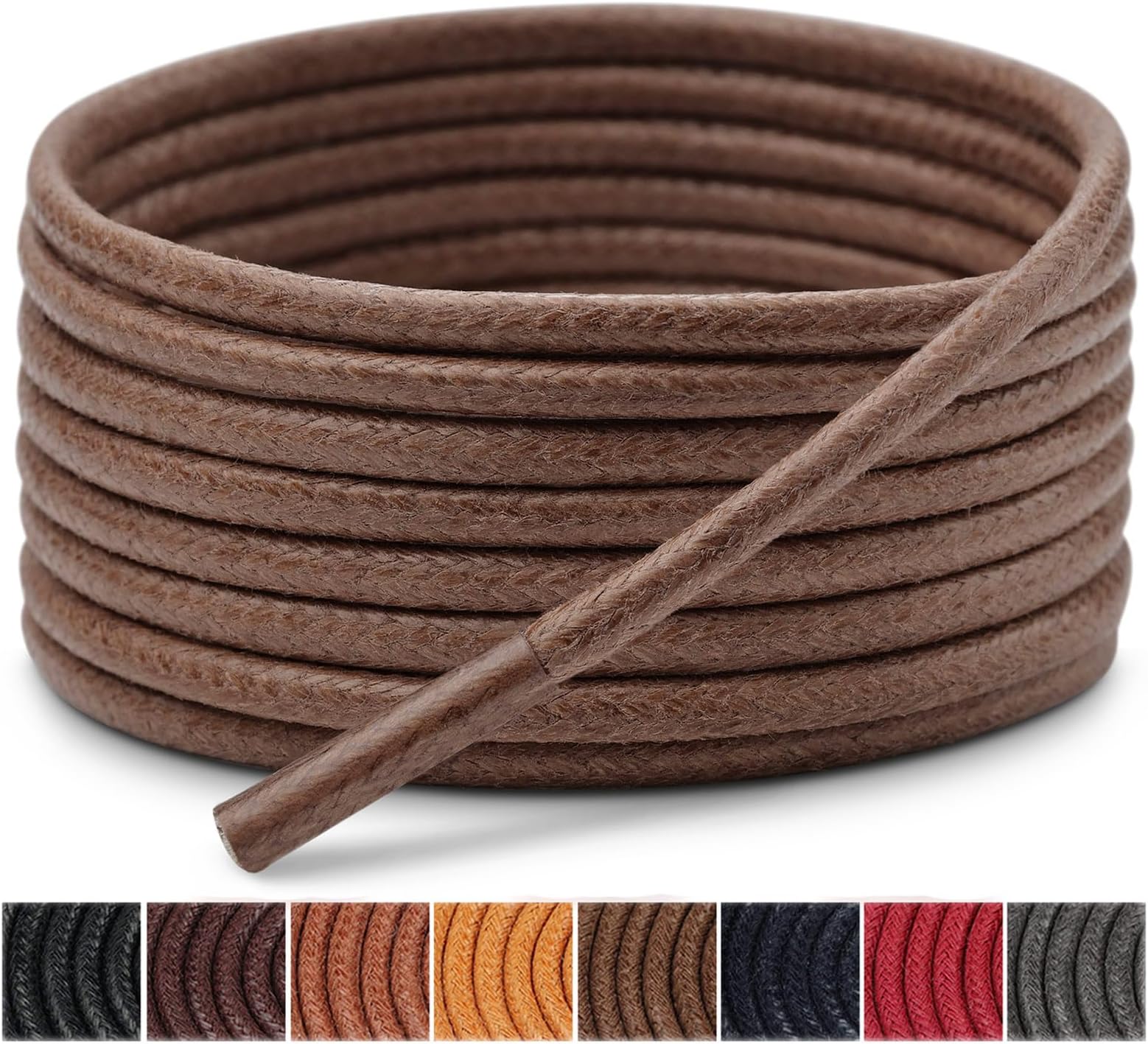 Handshop3 Pairs Dress Shoe Laces|Thin Round Waxed Shoelaces|15 Colors in 60cm-160cm