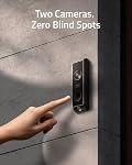 eufy Security Video Doorbell Dual Camera (Battery-Powered) with HomeBase, Wireless Doorbell Camera, Dual Motion and Package Detection, 2K HD, Family Recognition, No Monthly Fee, 16GB Local Storage