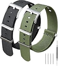 BONACE STANCHEV 22mm Nylon Watch Strap for Men 22mm Nylon Watch Strap 22mm One Piece Nylon Strap 20mm 22mm for Men and Women Pack of 2 Including