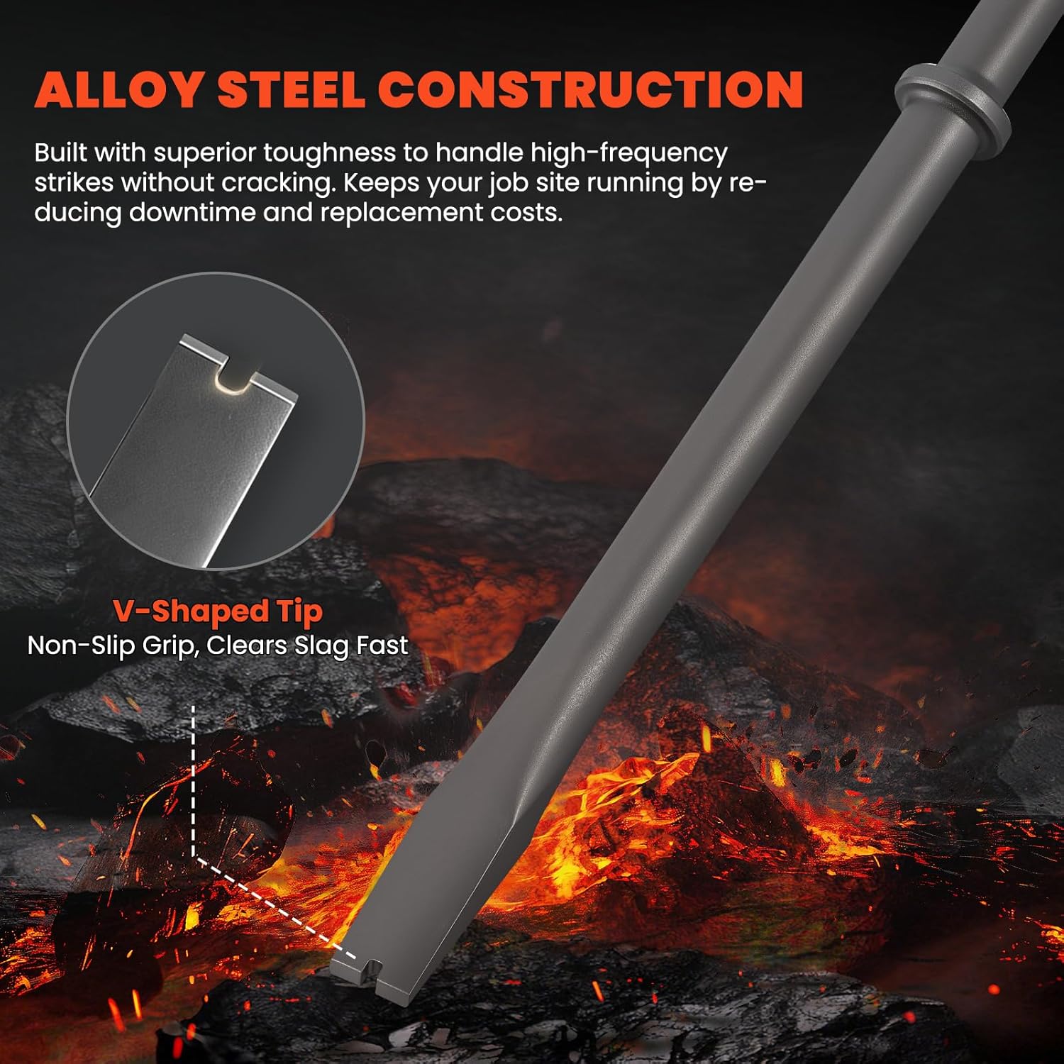 Alloy Steel Construction and V-Shaped Tip