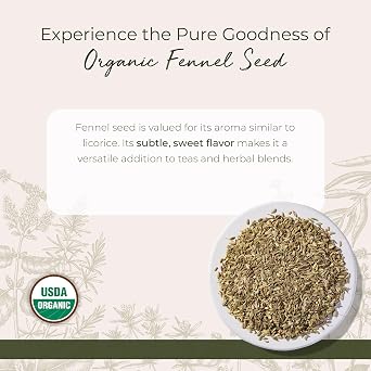 Starwest Botanicals Organic Fennel Seed, Baking, Non-GMO - Bulk 1 lb Bag