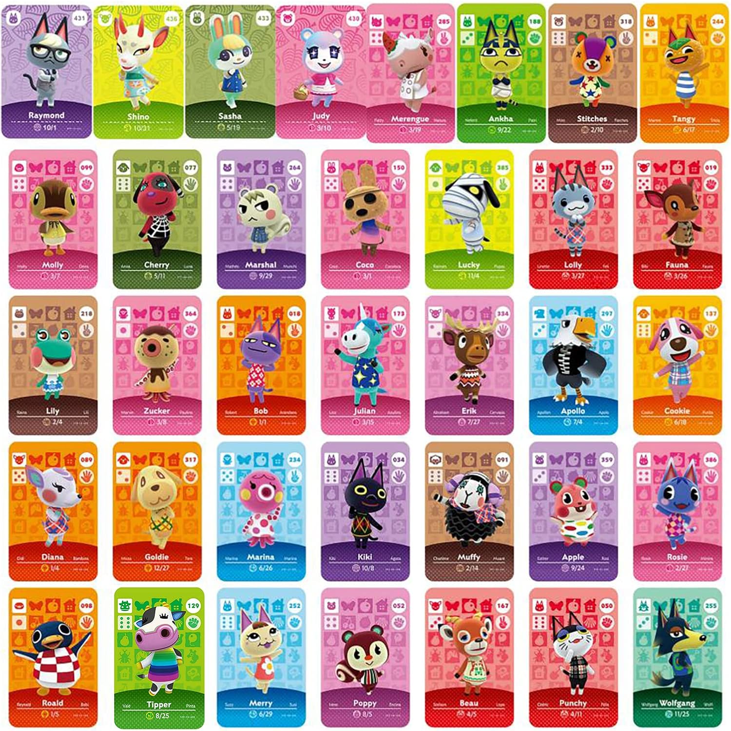 36Pcs NFC Mini Animal Cards