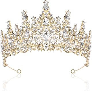 Vintage Tiara Krone,Damen Mädchen Kristall Tiara Crown Hochzeit Braut für Hochzeiten, Abschlussbälle, Festumzüge, Prinzessinnenpartys, Geburtstagsfeiern