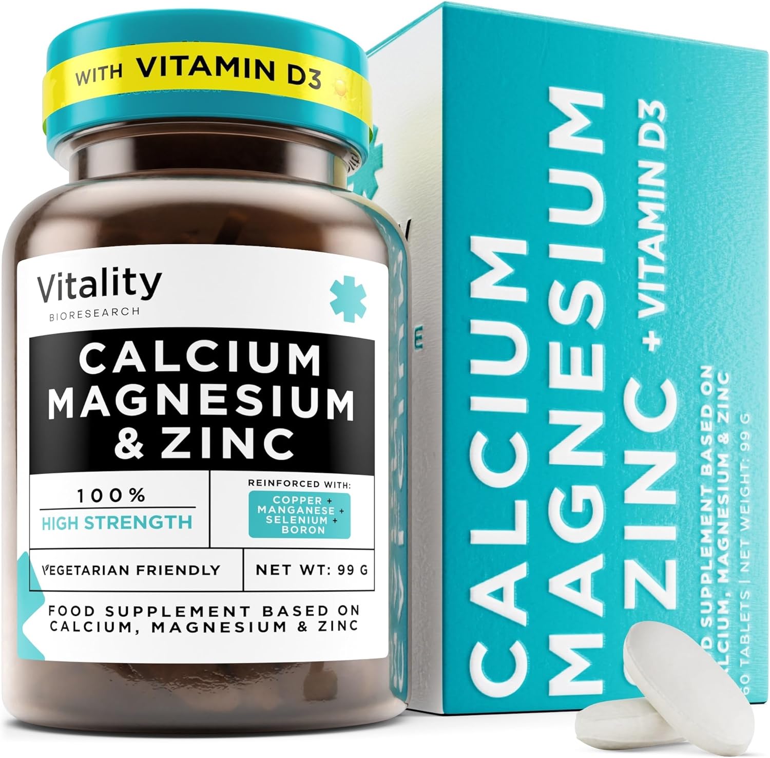Calcium, Magnesium, Zinc and Vitamin D Supplement, Calcium Carbonate