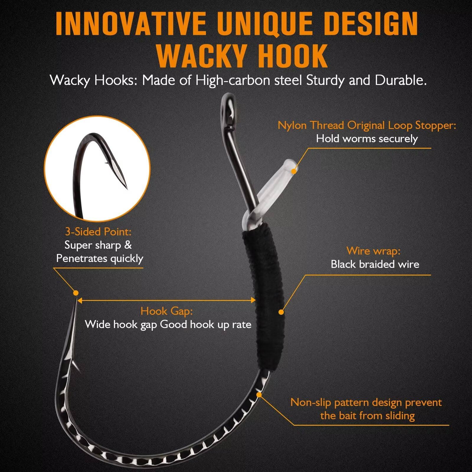 Dovesun – 30 Ami Circolari Per Pesca Con Terminale In Acciaio – Taglie 2/0 A 10/0 – Leader 195 Mm Per Pesce Gatto - 2