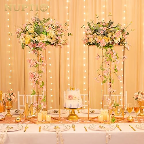 Miniatura 7 de Nuptio Jarrón negro para centros de mesa de boda, 10 jarrones de 31.5 pulgadas de alto para centros de mesa de boda, jarrones negros para flores,