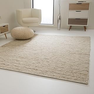 Steffensmeier Landshut Handwebteppich aus 100% Schurwolle - Natur, Größe: 200x290 cm