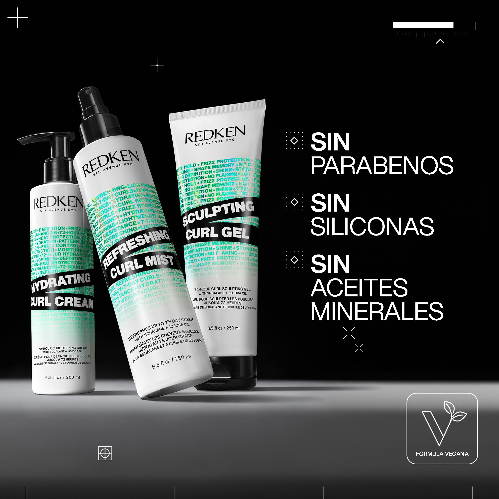 Redken, Gel Fijador de Rizos, Cabello Rizado y Encrespado, Hidrata y Fija los Rizos, Fórmula con Aceite de Jojoba y Escualeno, Hybrid Curl Stylers, 250ml