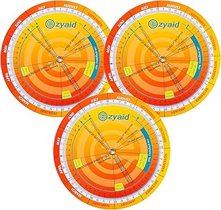 Pregnancy Wheel, Due Date OB-GYN Calculator for Pregnant Women/Healthcare Providers, Gestational EDC/EDD Wheel with CRL, BPD, HC AC and FL Guide (Pack of 3)