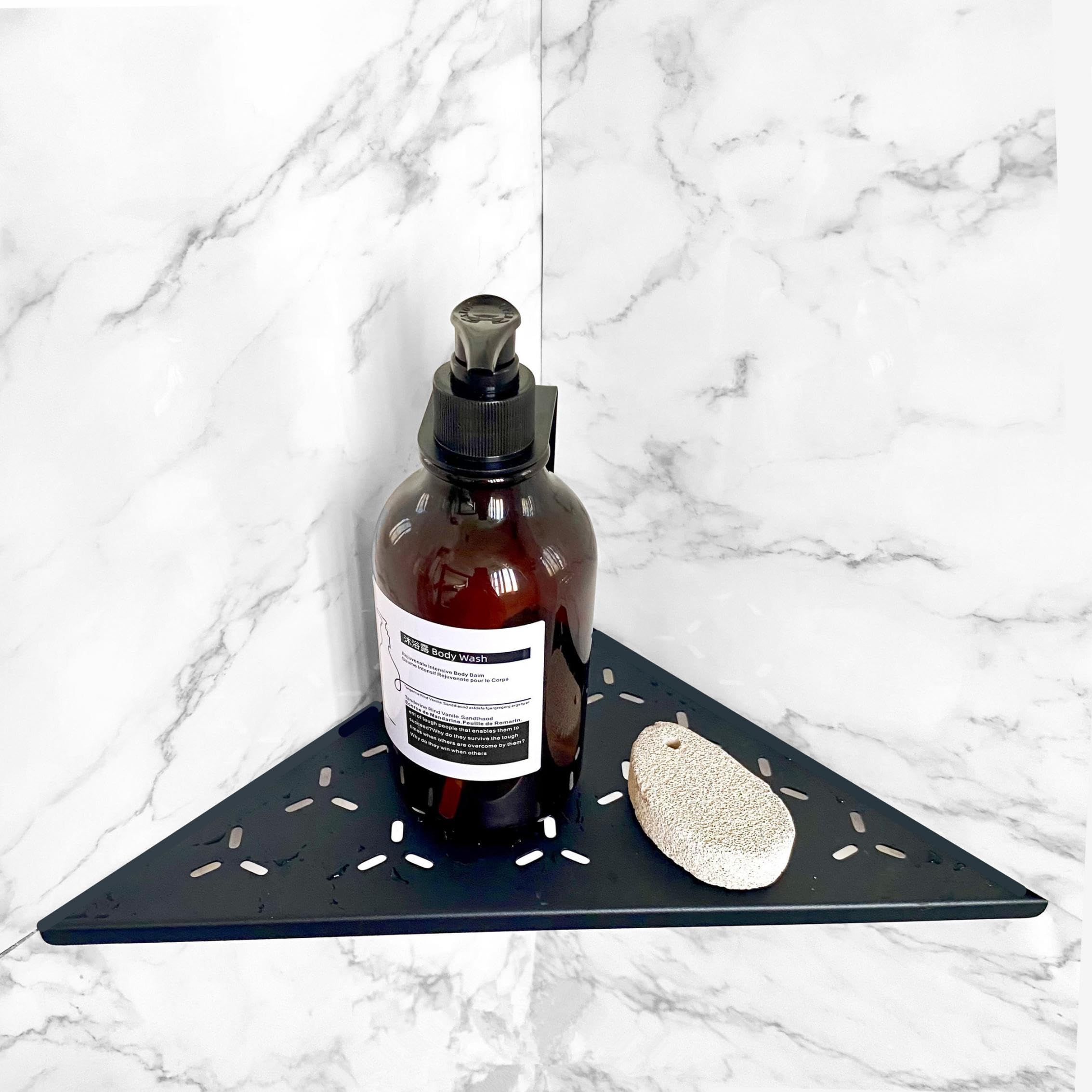 NUTNAPH 10 Corner Shower Shelf No Drill 304 Stainless Steel Recessed Shower Shelves Grout in Corner Tile Bathroom