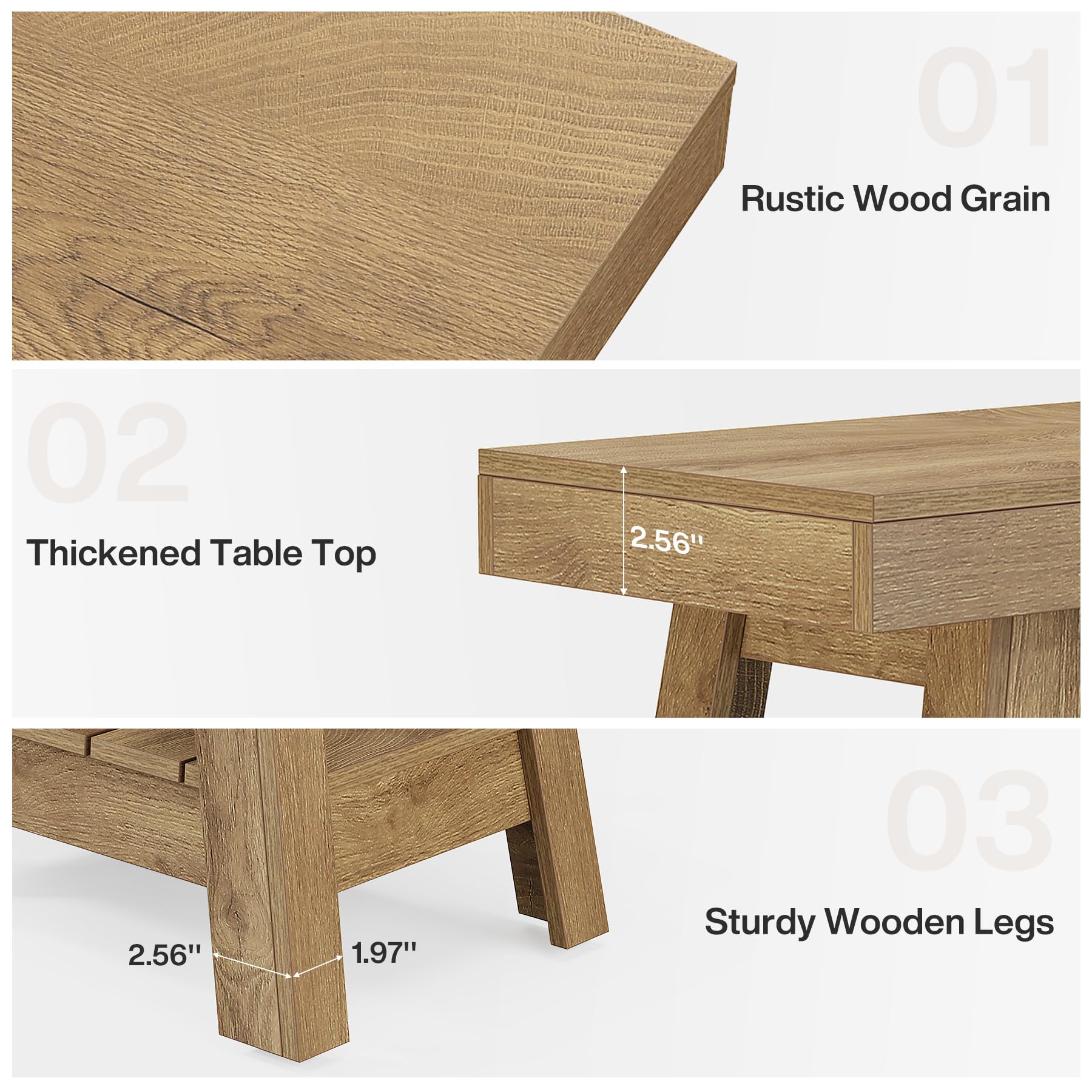Tribesigns 2-Tier Wooden End Table, Farmhouse Style, Rustic Grey, Small Sofa Side Table with Storage, Slim Nightstand for Living Room, Bedroom, Brown