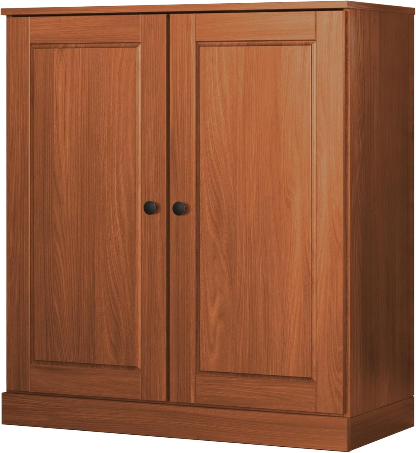 Palace Imports Solid Wood Bookcase - Floor Standing Bookshelf - 32” W - Display Furniture, Renewable 100% Eco-Friendly Wood, Made in Brazil (Mocha, Wooden Doors | 3-Shelf Short Bookcase)