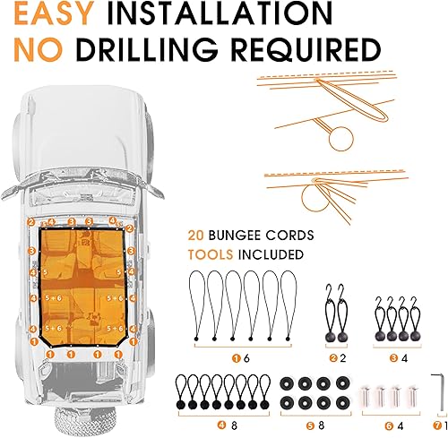 Miniatura 3 de BESTAOO Parasol para Ford Bronco Accesorios 2021 2022 2023 2024 2025 4 puertas, delantero y trasero de malla de longitud completa, cubierta superior