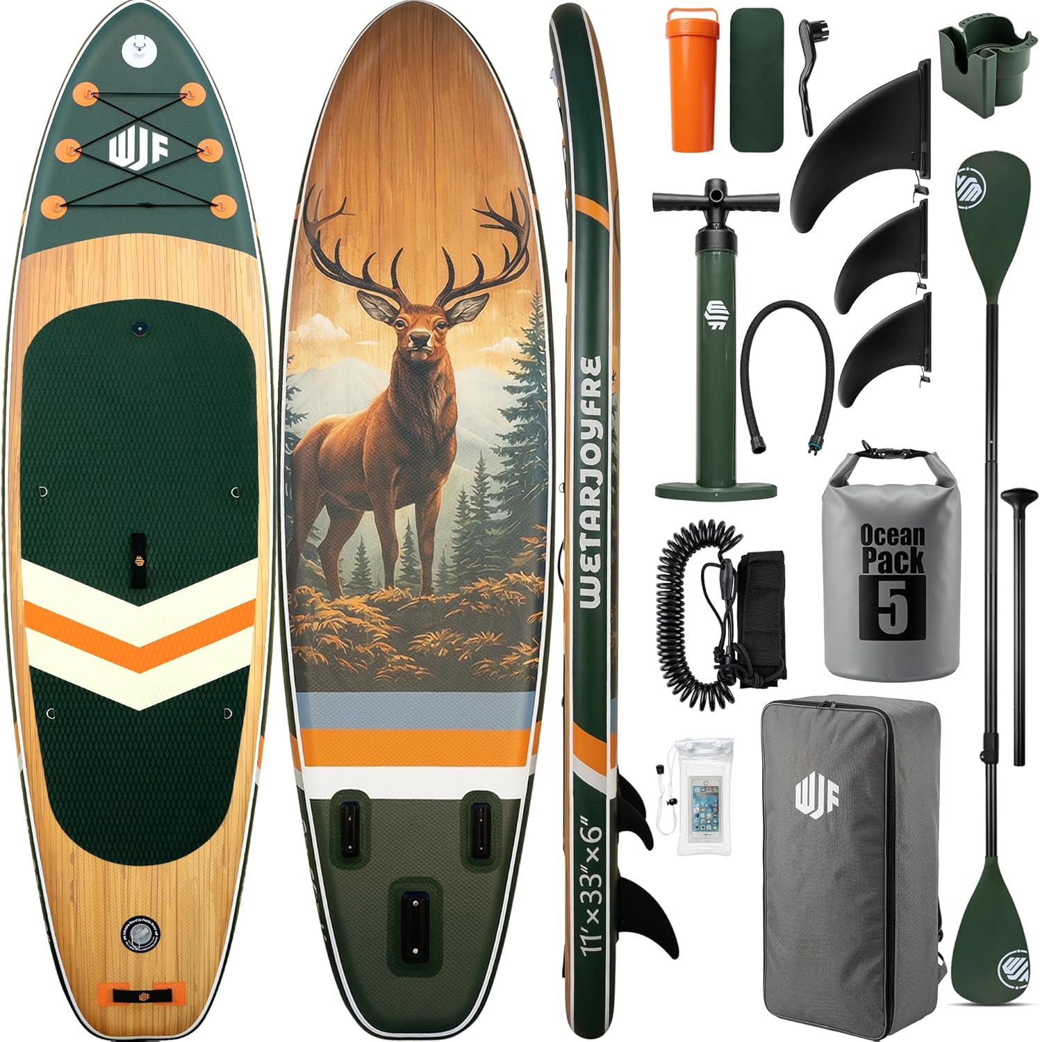 Inflatable Paddle Board SUP Board for Adults, Ultra-Light Stand Up Paddleboard with 450Lbs Capacity, Non-Slip Deck & Complete Accessories for Youth & Pets