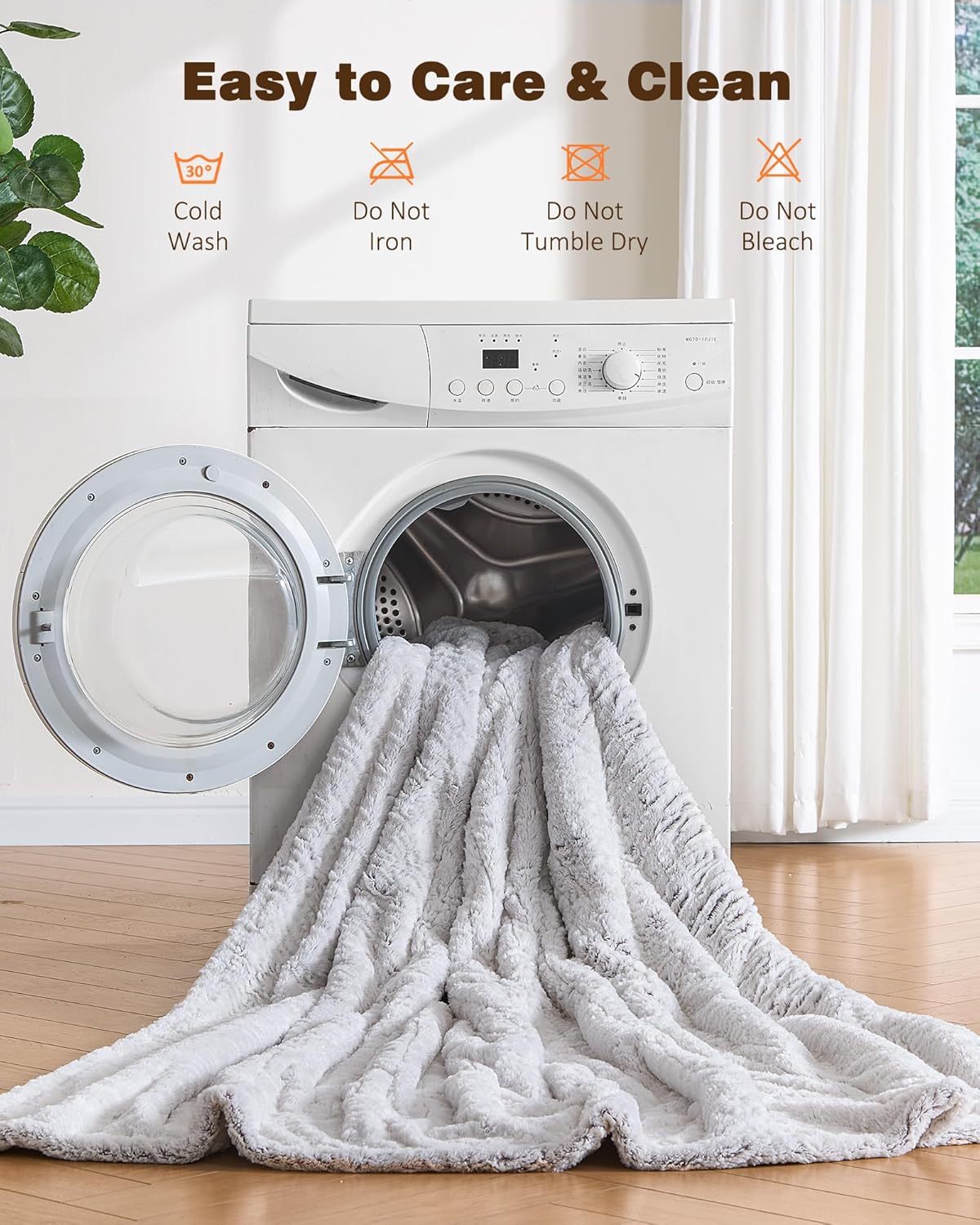 Electric Blanket Heated Twin 62"x84", Bed Blanket Clearance with 9 Heat Levels & 1-10H Timer, Silky Faux Fur, Fluffy Cozy Machine Washable Bedding, Gifts for Mom Dad (Brushed White)