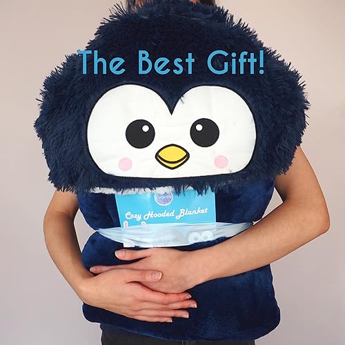 Miniatura 6 de Manta con capucha de pingüino para adultos, forro polar Sherpa con capucha de pingüinos, regalos de pingüinos para niñas, mujeres, hombres y niños,