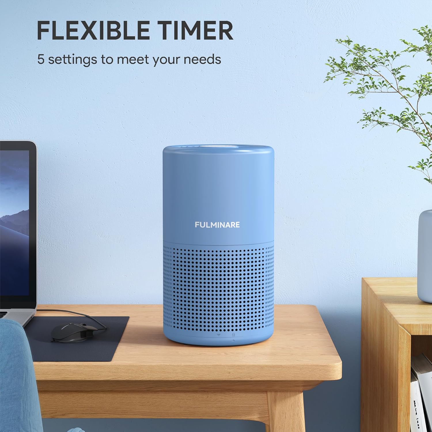 FULMINARE Air Purifiers for Bedroom Air Filter, Quiet Air Cleaner With Night Light, Portable Small Air Purifier for Home, Office, Living Room