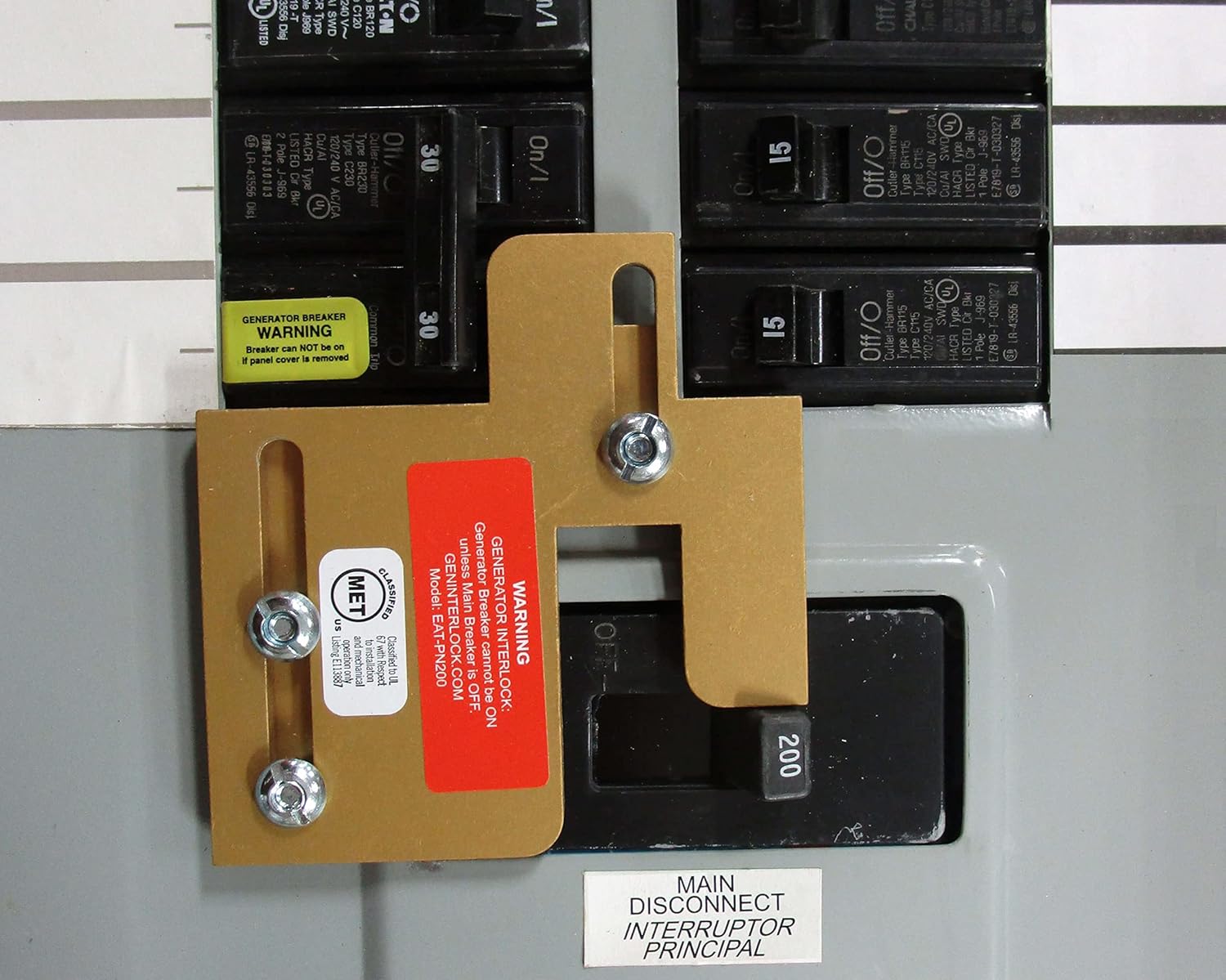 GenInterlock EAT-PN200U Cutler Hammer Generator Interlock Kit for BR Series 150 and 200 Amp Panels