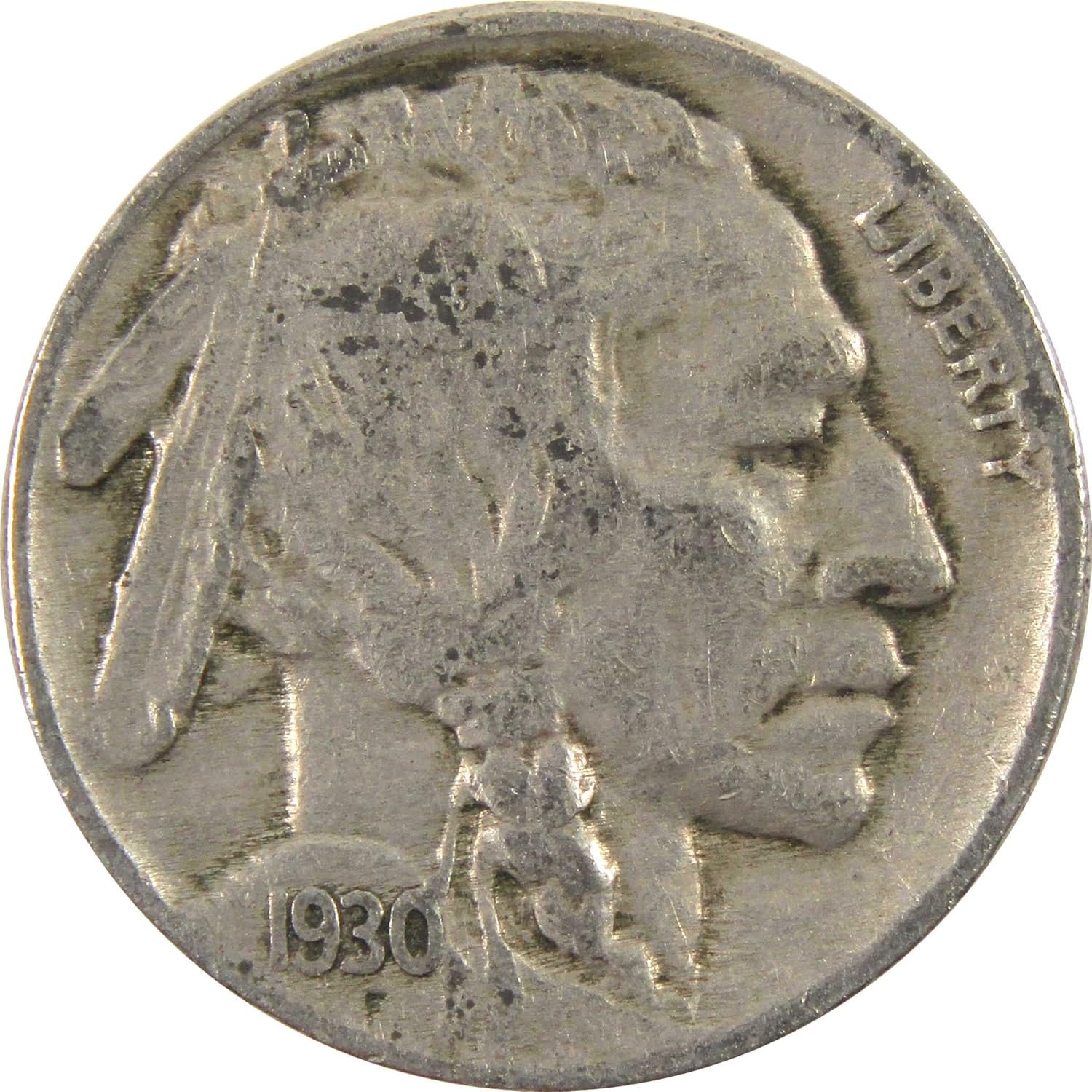 1930 Indian Head Buffalo Nickel AG About Good 5c Coin Thumbnail