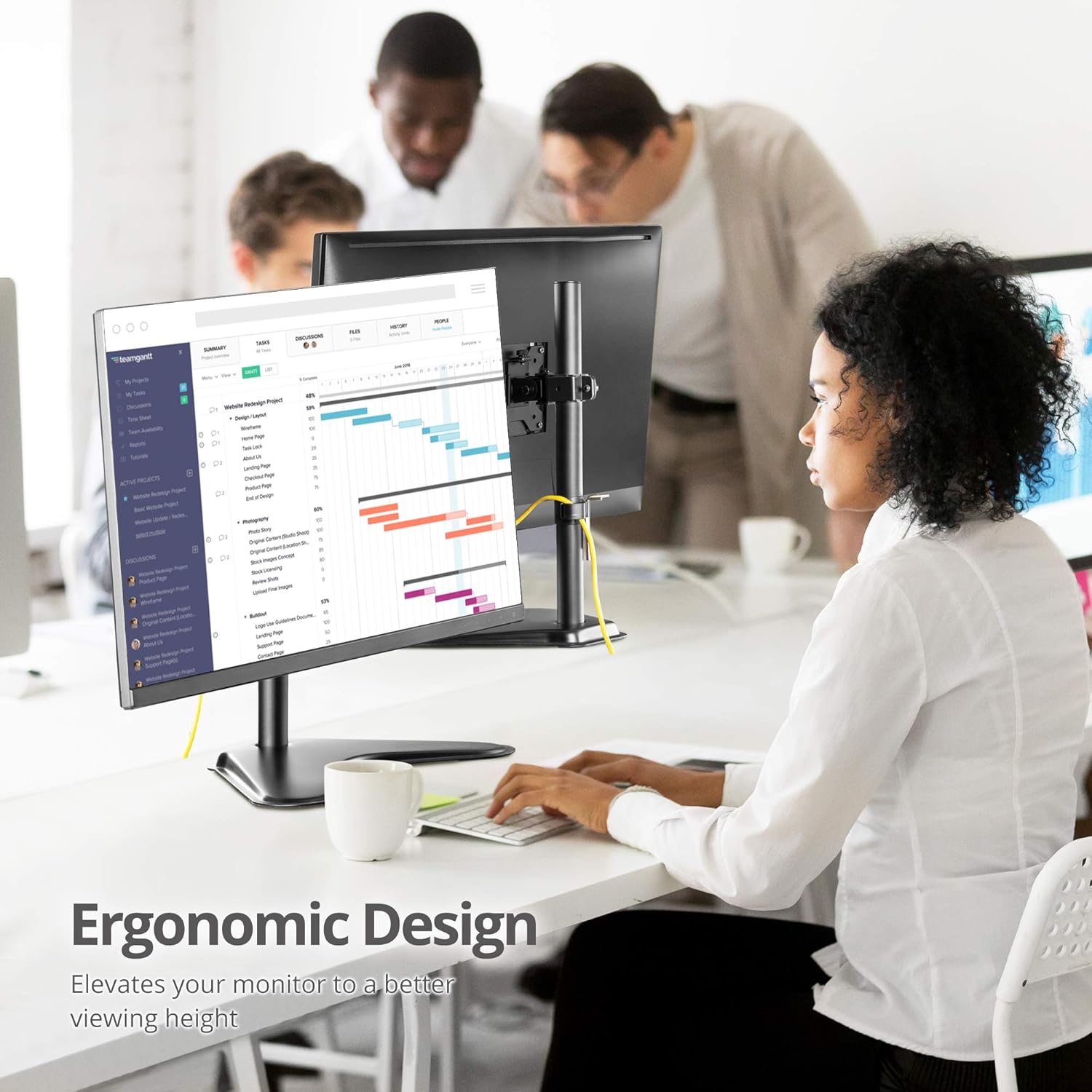 SIIG Height Adjustable Single Monitor Desk Stand for 13" to 32"